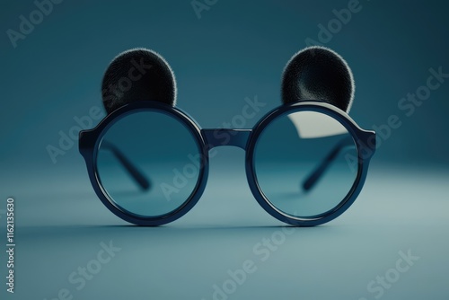 Childrens glasses with panda shaped ears. photo