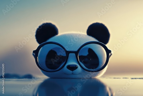 Childrens glasses with panda shaped ears. photo