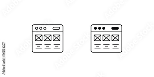 Wireframing set icon with white background vector stock illustration