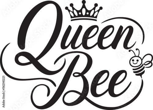 Queen Bee on a white background