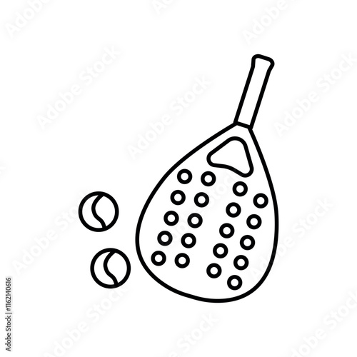 Beach tennis color line icon. Sign for web page, mobile app,