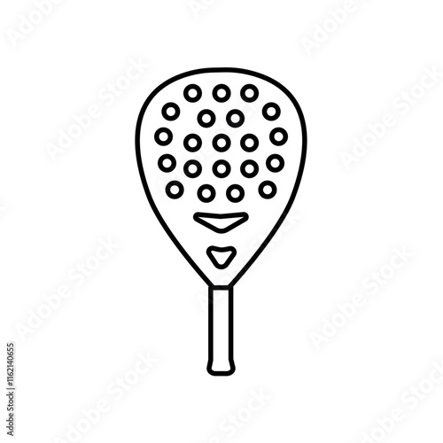 Paddle tennis racket line black icon. Sign for web page, mobile app,