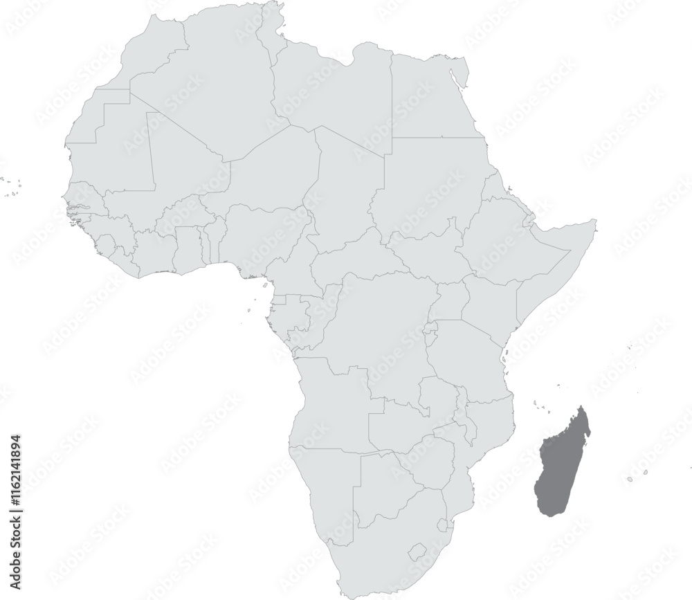 Detailed national location map of MADAGASCAR within the great continent of Africa Detailed national location map of MADAGASCAR within the great continent of Africa