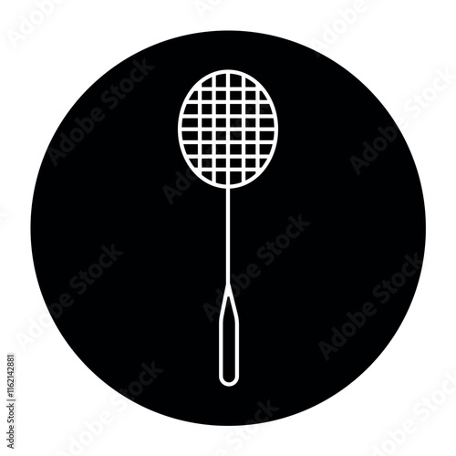 Badminton racket line black icon. Sign for web page, mobile app,