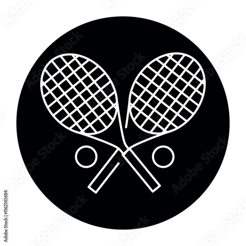 Big tennis racket line color icon. Sign for web page, mobile app,