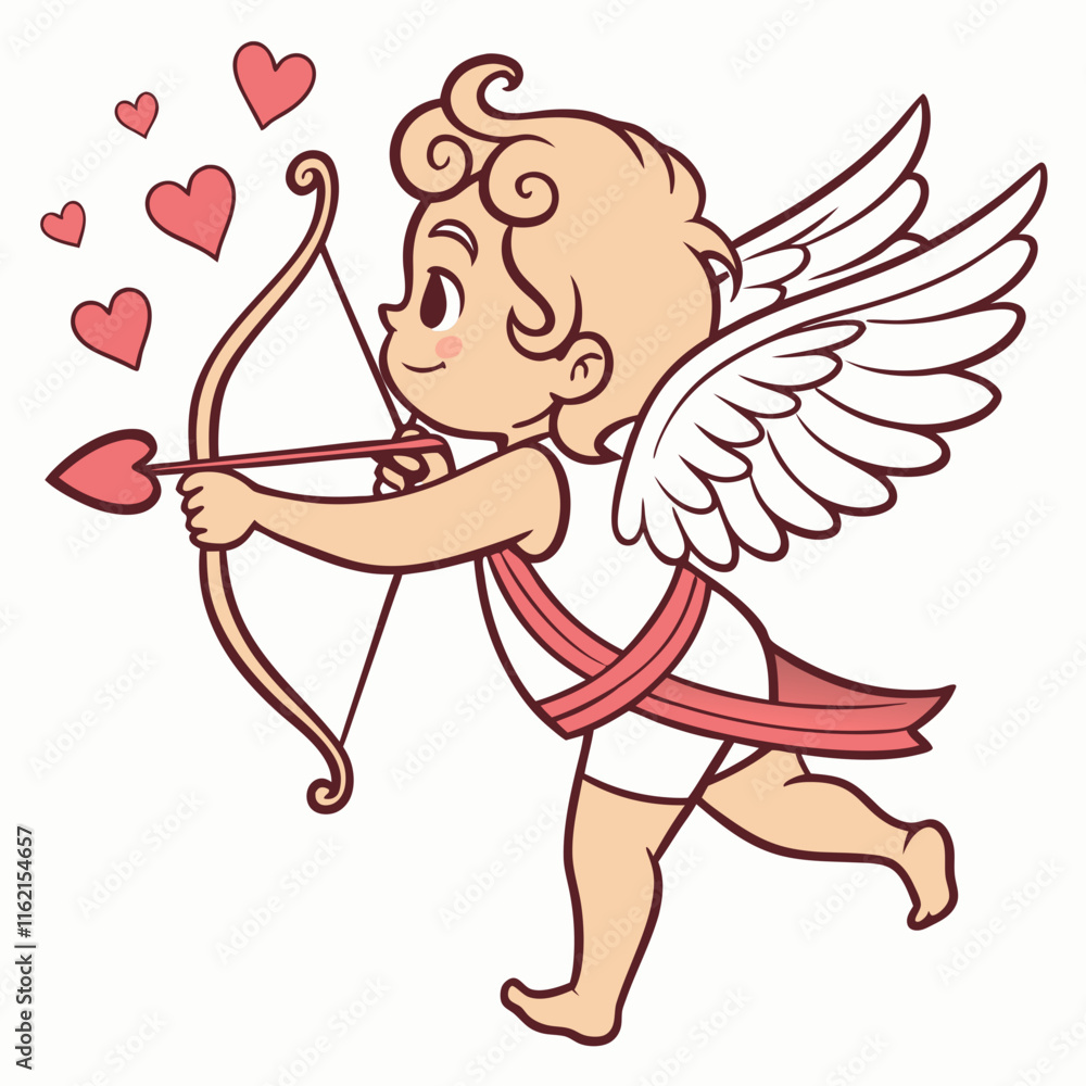 Ai generates cupid in action spreading love with hearts digital art cheerful environment whimsical viewpoint Ai generates cupid in action spreading love with hearts digital art cheerful environment whimsical viewpoint
