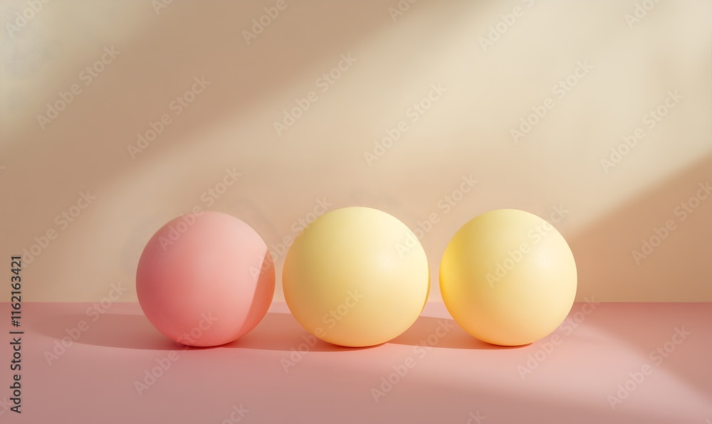 Pastel Easter Eggs: A trio of pastel-hued Easter eggs arranged in a row on a soft pink background, bathed in warm sunlight, symbolizing a celebration of spring and new beginnings. Pastel Easter Eggs: A trio of pastel-hued Easter eggs arranged in a row on a soft pink background, bathed in warm sunlight, symbolizing a celebration of spring and new beginnings.
