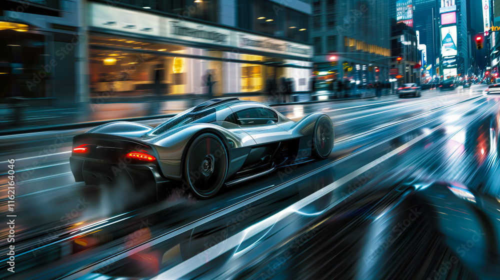 racing sport car in newyork streets racing sport car in newyork streets