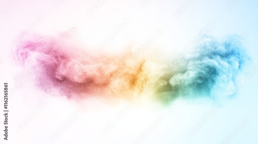 Naklejka premium Pastel Rainbow Smoke Cloud Abstract Background