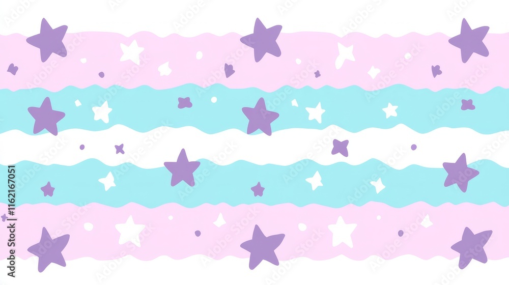 Pastel Stripes with Scattered Stars Background Design Pastel Stripes with Scattered Stars Background Design