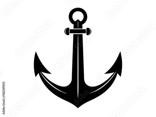 anchor black silhouette vector, Simple silhouette Design vector icon with white background	 photo