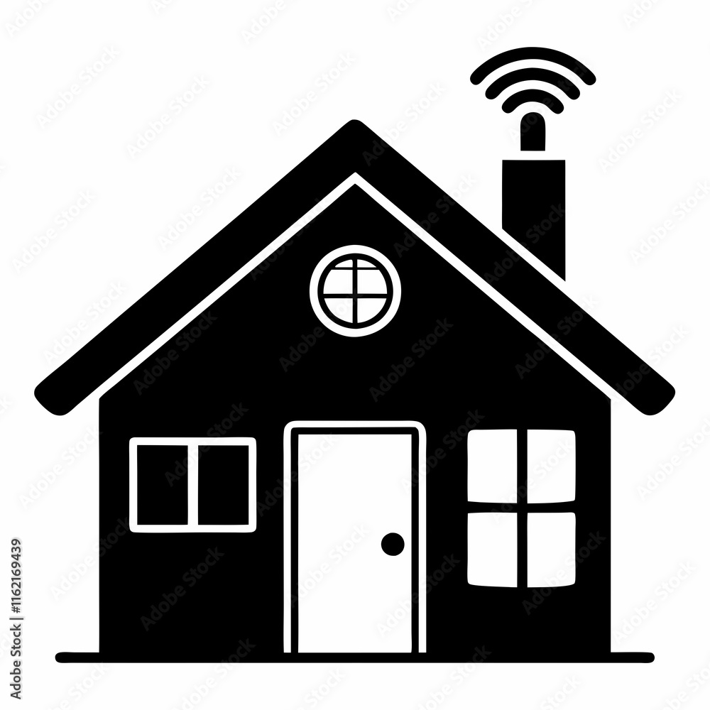 Smart Home Silhouette Vector Art Smart Home Silhouette Vector Art