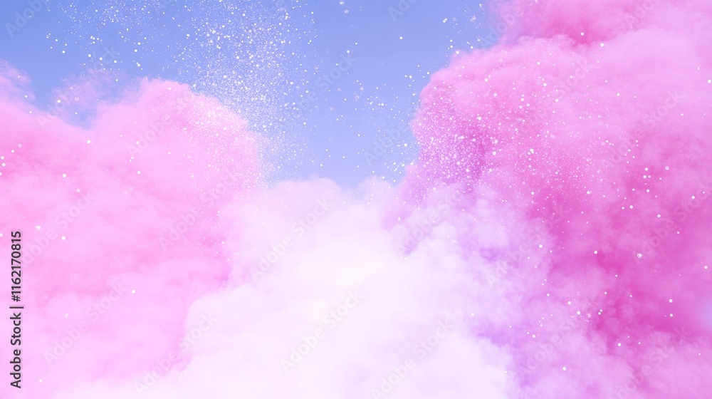 Obraz premium Pink and White Cloud Explosion with Sparkle Effect