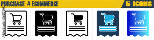Purchase order icon with 5 styles (outline, solid, mixed, duotone and solid gradient)