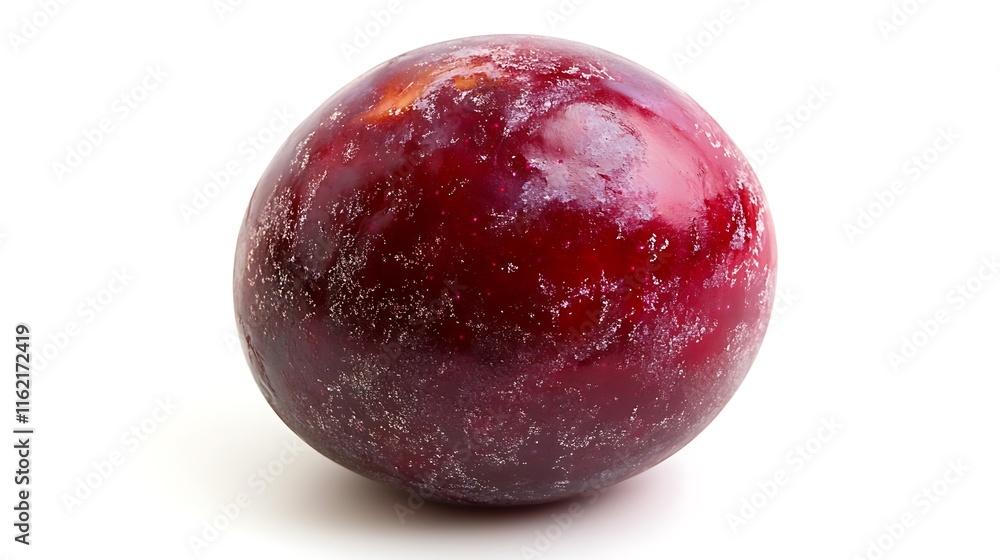Obraz premium Fresh red plum fruit nature food photography white background
