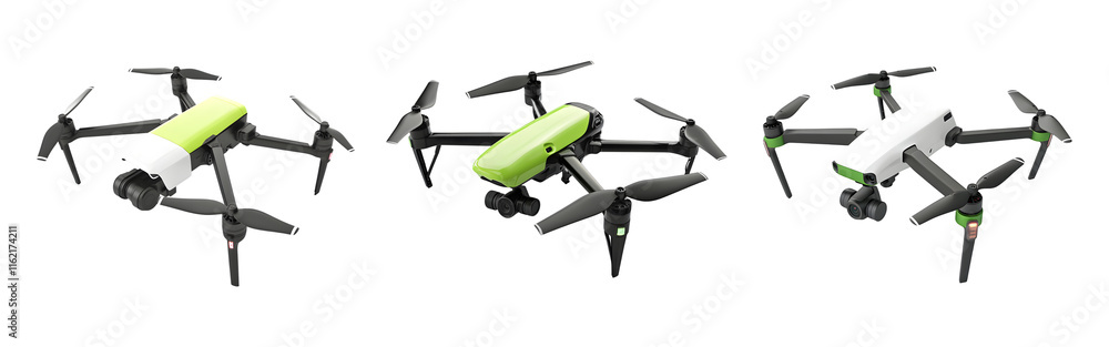 set of drone isolated on transparent background, cut out set of drone isolated on transparent background, cut out