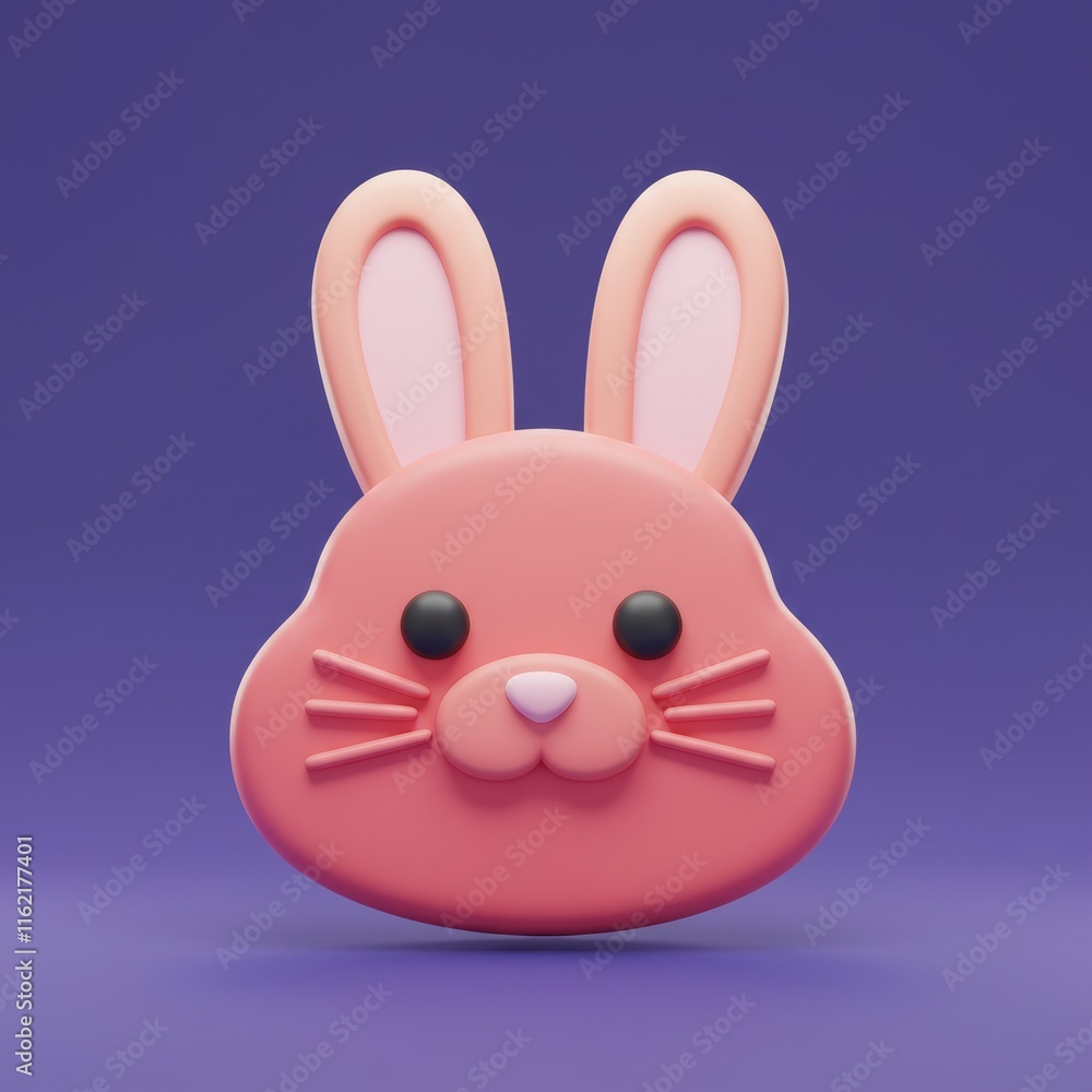 Fototapeta premium 3D rendering of a Chinese rabbit isolated on a gradient background