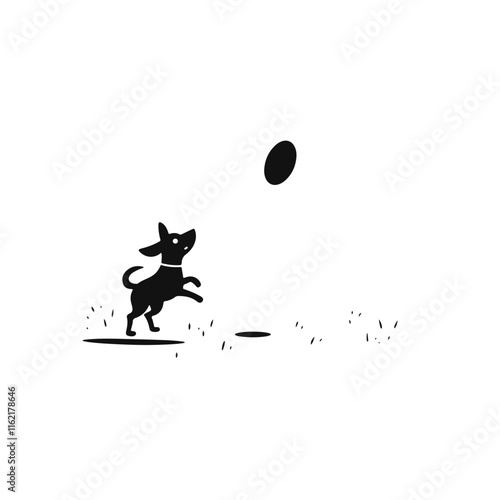 Playful dog jumping for a frisbee in a grassy field
