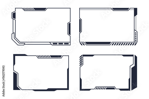 Cyberpunk Futuristic Tech Frames Design Template Elements Pack