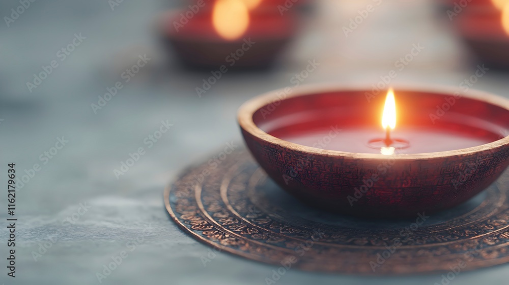 Serene Candlelights on Decorative Plates Serene Candlelights on Decorative Plates