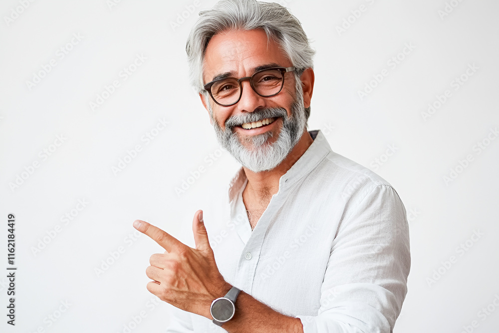 Serious older man in casual with beard head shot portrait. Grey haired retiree, pensioner posing, standing isolated against white wall background. Close up male portrait, elderly age concept Serious older man in casual with beard head shot portrait. Grey haired retiree, pensioner posing, standing isolated against white wall background. Close up male portrait, elderly age concept