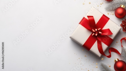 Wallpaper Mural Holiday cheer in a living room christmas bells and red ribbon gift presentation close-up Torontodigital.ca