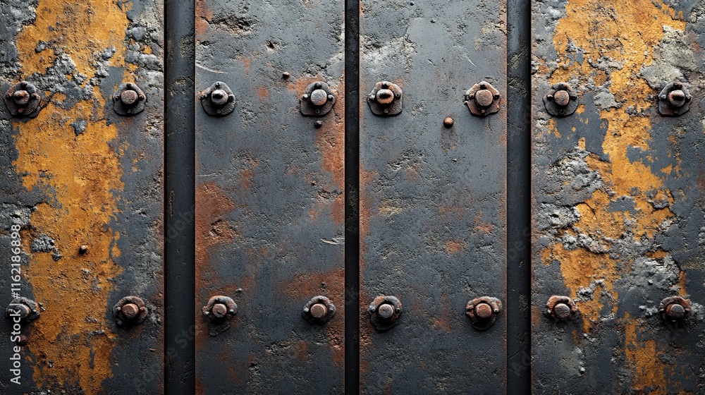 Fototapeta premium Industrial-style grunge texture with weathered concrete and rusted metal elements for edgy, urban designs. --