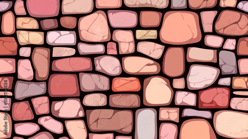 Fototapeta premium Seamless Pink Stone Wall Texture Pattern Design