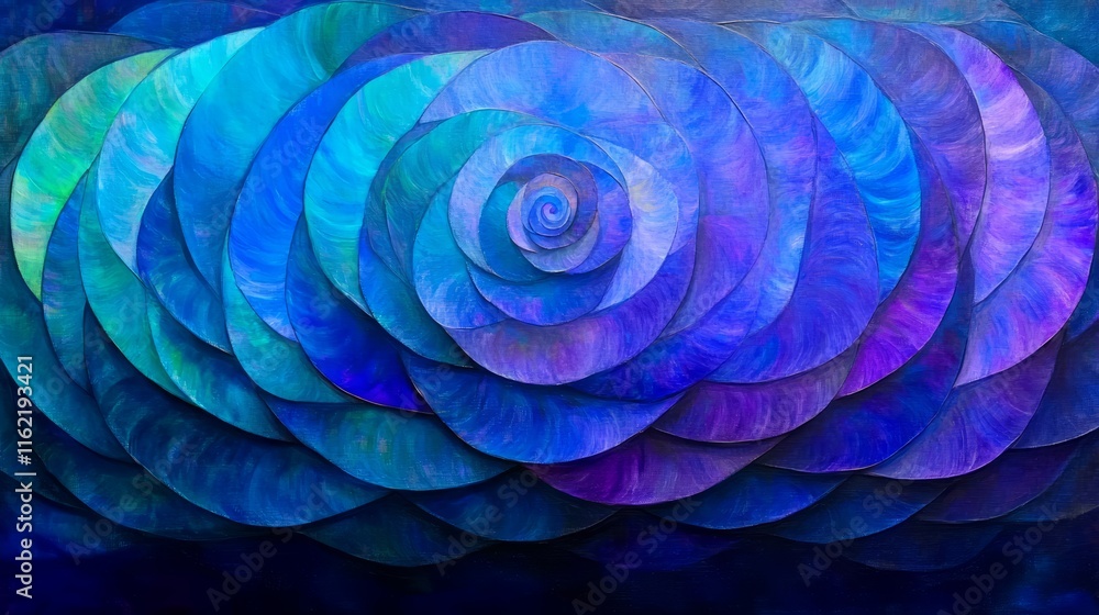 Serene Blue Spiral Rose Abstract Artwork Serene Blue Spiral Rose Abstract Artwork