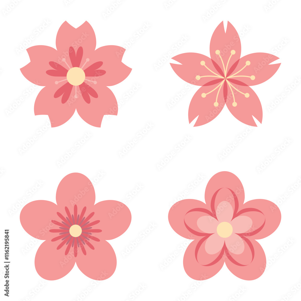 Obraz premium Collection Of Peach Flowers