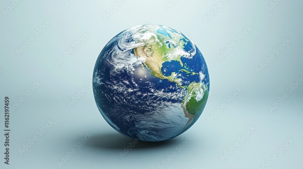 Planet earth globe view from space showing. Planet earth globe view from space showing.