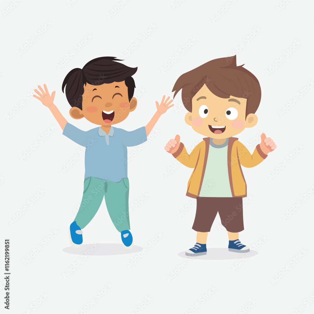 Two Boys Playing and Having Fun Two Boys Playing and Having Fun