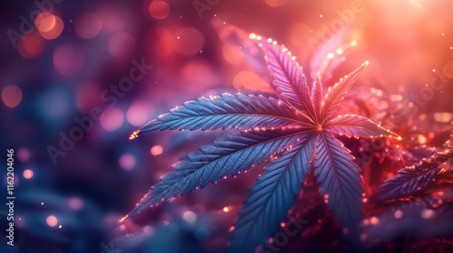 Wallpaper Mural Colorful Medical Marijuana Concept with Neon Lighting, potential usecase for cannabis industry and healthcare Torontodigital.ca