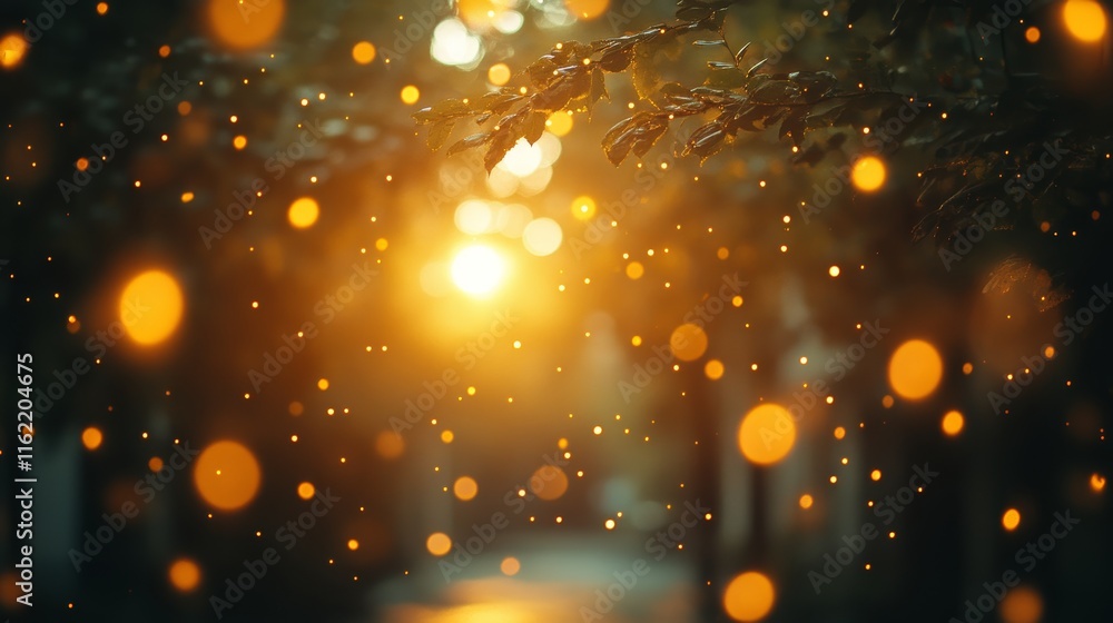 Obraz premium Golden Lights Abstract Transition Overlay for Vintage Retro Backgrounds