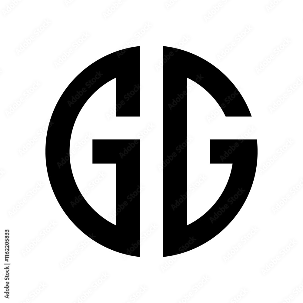 Monogram Letter GG Symbol Logo. Its powerful and versatile symbol is suitable for business Monogram Letter GG Symbol Logo. Its powerful and versatile symbol is suitable for business