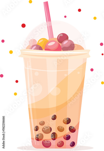 Italian bubble tea. vector flat illustration on white isolated background
