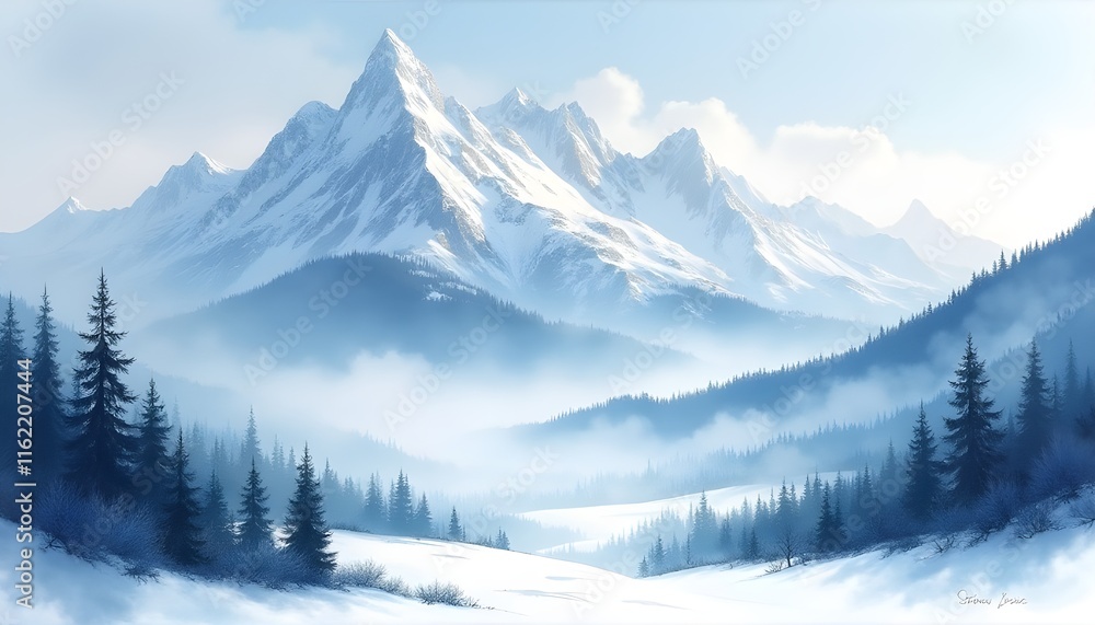 Obraz premium snow covered mountains