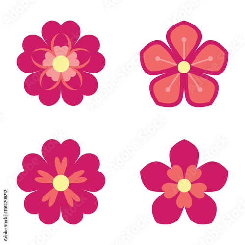 Collection Of Pink Red Flowers