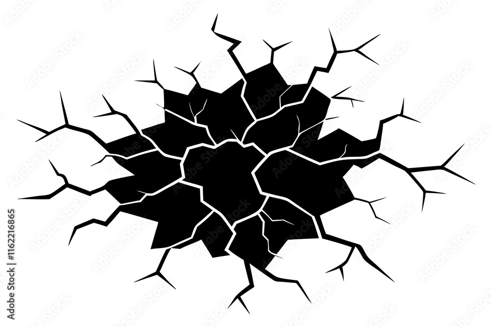 Crack, wall fracture texture effect of vector illustration, vector cracks effect svg isolated Crack, wall fracture texture effect of vector illustration, vector cracks effect svg isolated