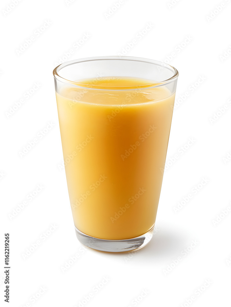 Refreshing orange juice served in glass on kitchen counter bright mood Refreshing orange juice served in glass on kitchen counter bright mood