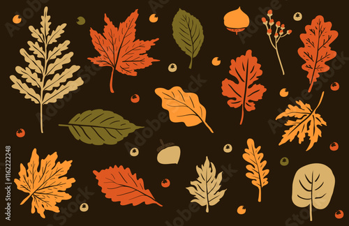 Autumn Leaves Clip Art for Fall Background, maple leaf, dry leaf, autumn trees, isolated leaves, flower vector, autumn leaves icon, or leaf logo in svg vector
