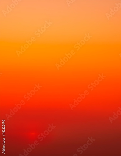Fiery Sunset  Orange and Red Sky Gradient  Minimalist Landscape  Sun at Horizon  Atmospher