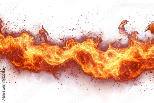 Fire flame isolated on a transparent background, with intricate textures and lifelike motion for impactful digital designs
