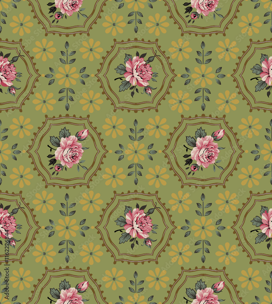 Naklejka premium seamless pattern with flowers