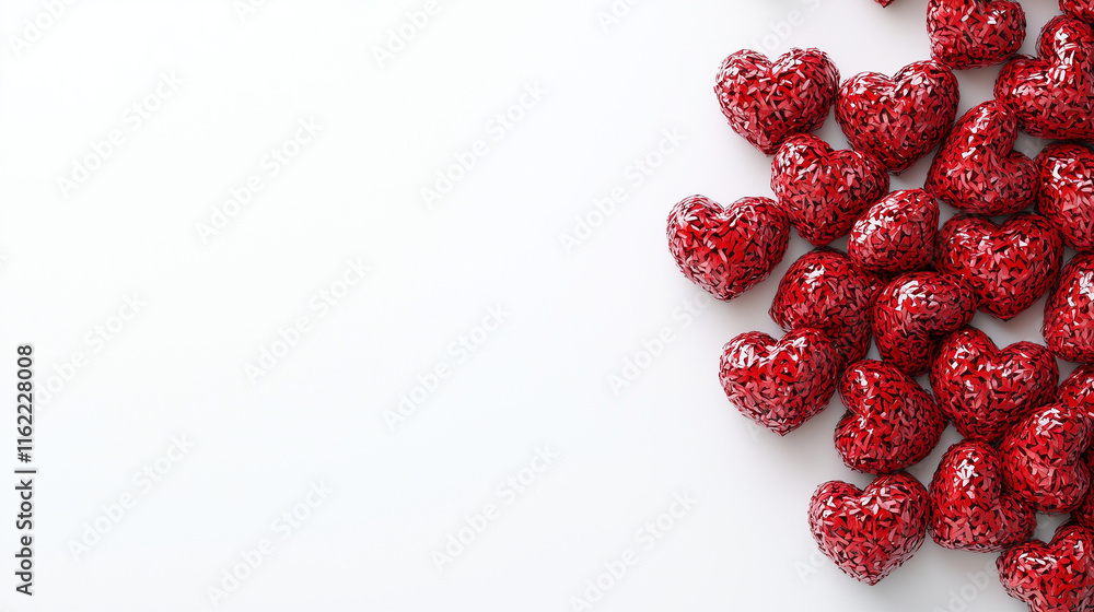 Valentine's Day Background with Romantic Hearts and Elegant Red and Pink Love Design