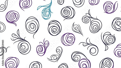 Whimsical Swirl Pattern Abstract Floral Design