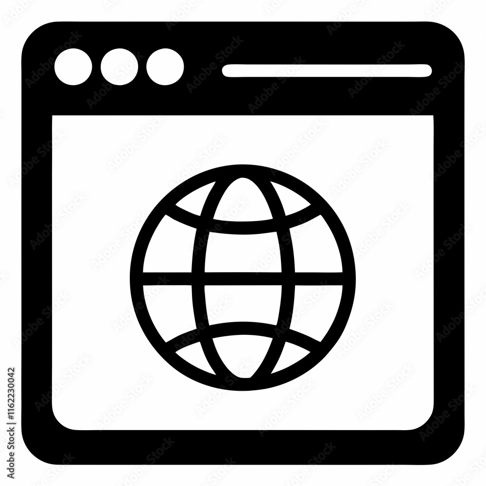 Internet Browser Black Silhouette Vector Internet Browser Black Silhouette Vector