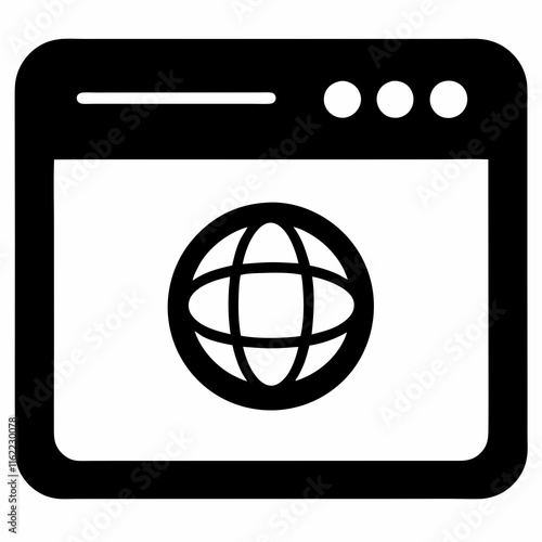 Internet Browser Black Silhouette Vector