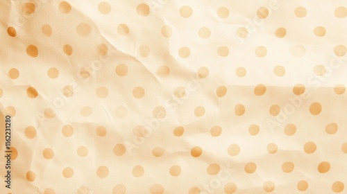 Wrinkled Peach Polka Dot Fabric Texture Background photo