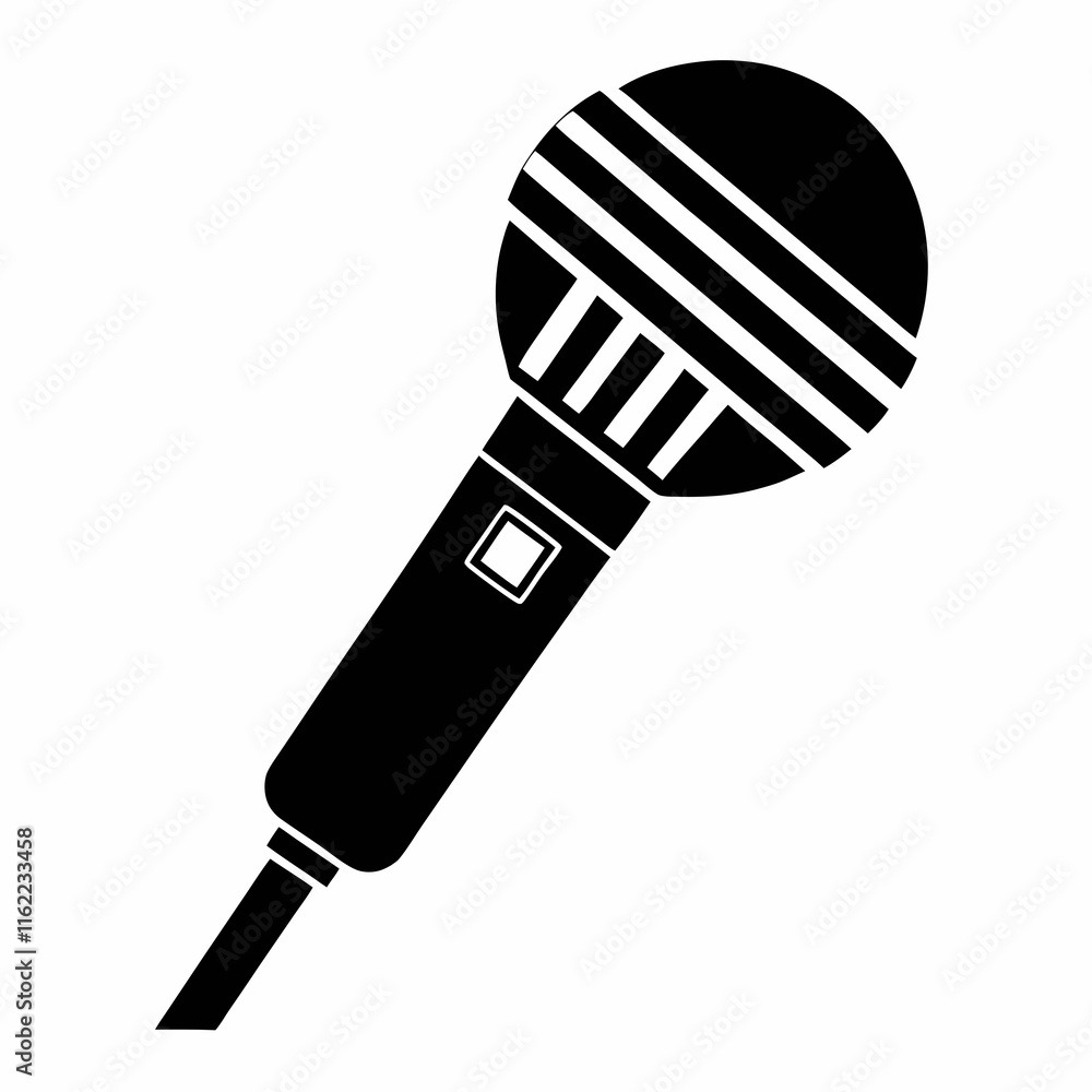 Microphone Silhouette Vector Art Microphone Silhouette Vector Art